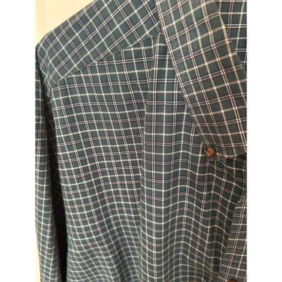 EDDIE BAUER Men's Green Plaid Relaxed Fit Long Sleeve Button Up Size XXL e2 - Picture 2 of 3